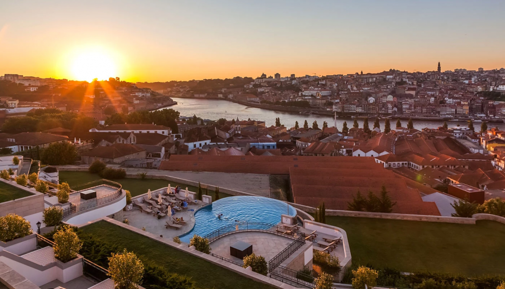 Michelin Experiences in Portugal – The Yeatman panoramic view over the Douro River and Porto, Portugal, from the luxury hotel
