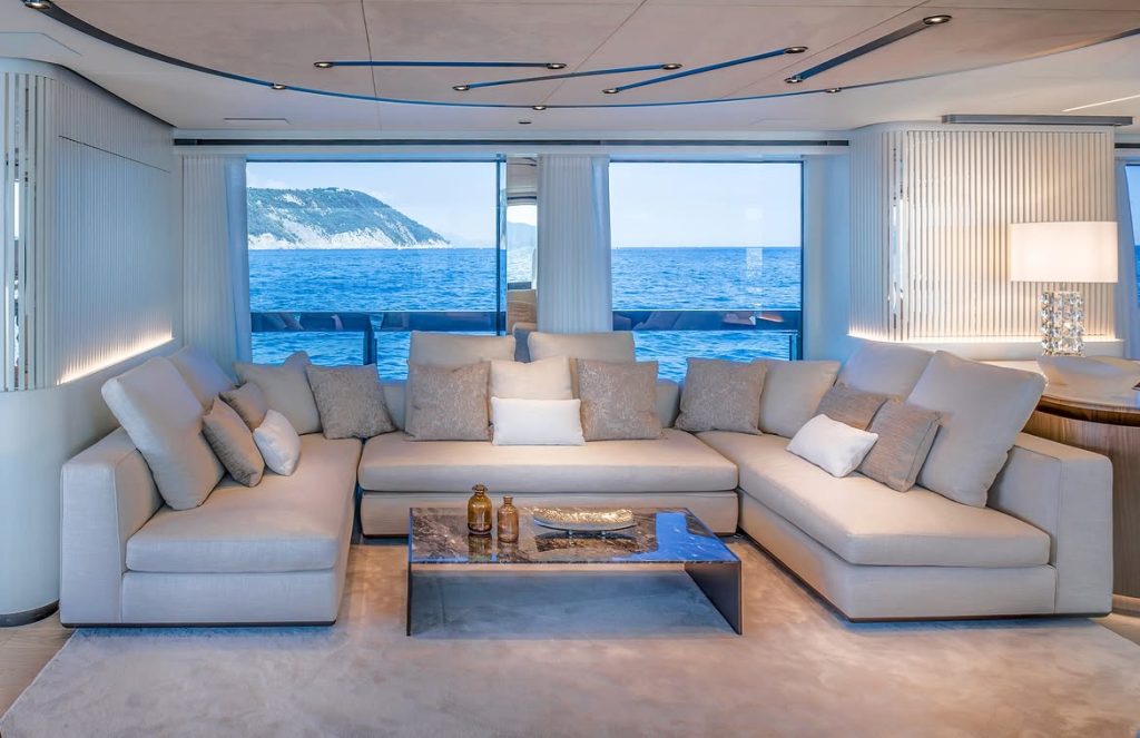 interior of one luxury yacht