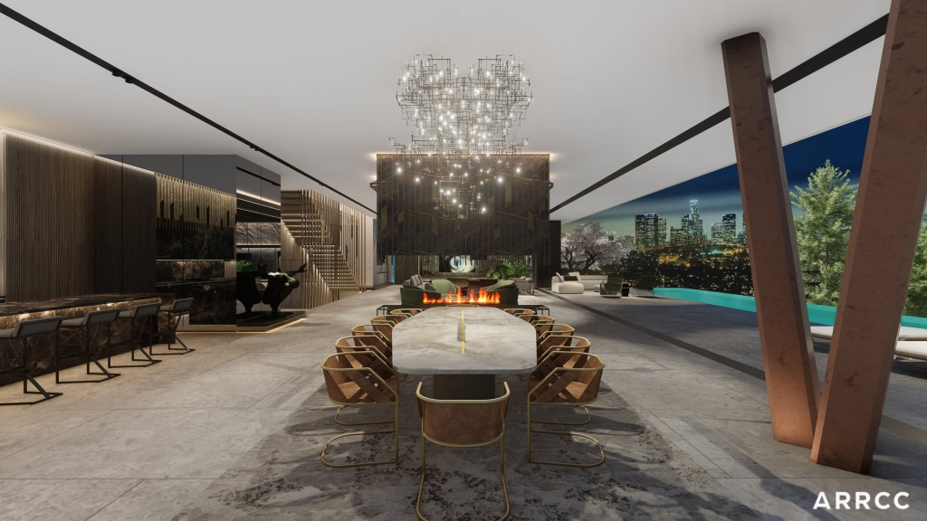 Bold interiors, bronze, marble and strong statement design