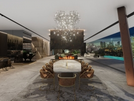Bold interiors, bronze, marble and strong statement design
