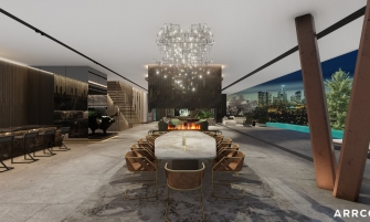 Bold interiors, bronze, marble and strong statement design