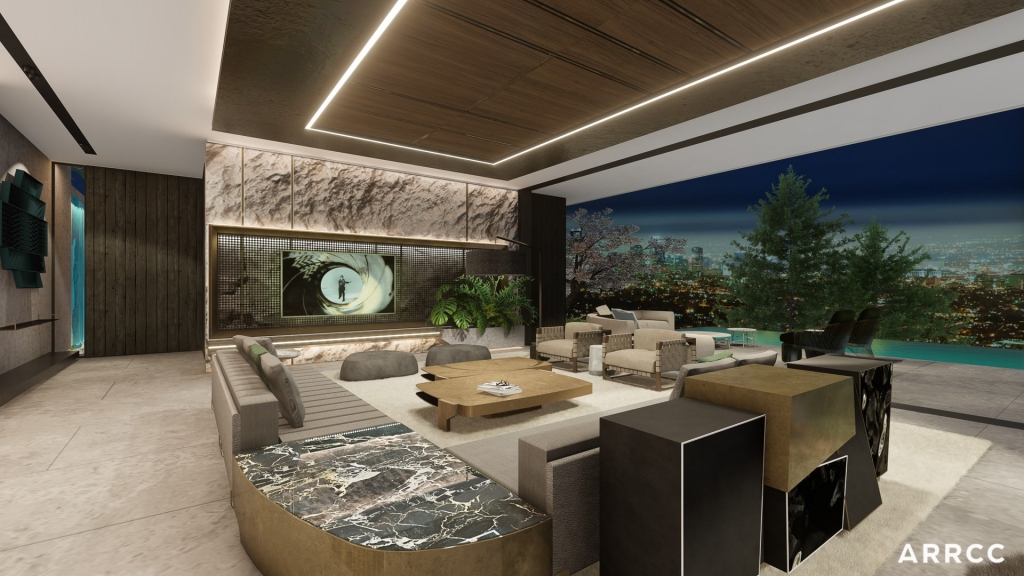 Bold interiors, bronze, marble and strong statement design