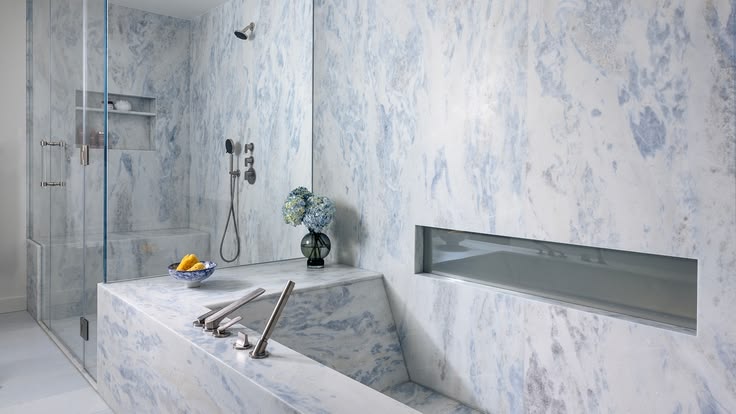 Artistic Tile designer collaboration exploring sculptural shapes and stone textures