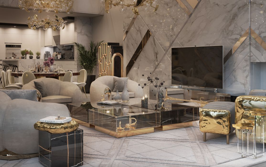 Luxury Living Room Design - House of Boca do Lobo NY Penthouse