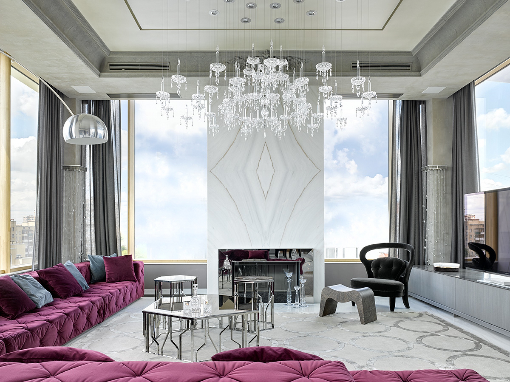 Illustration of High-End Contemporary Penthouse Decor