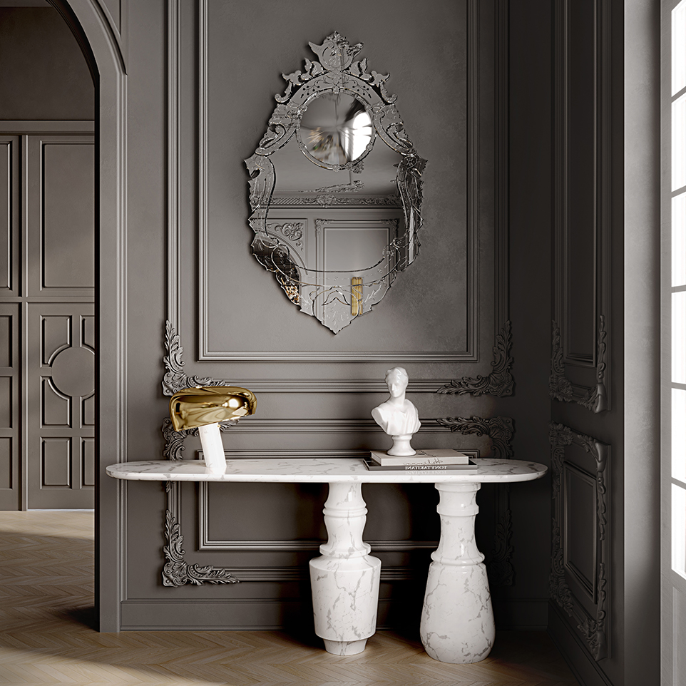 A Timeless Symphony of Sculptural Carrara Marble and Venetian Glass by Boca do Lobo