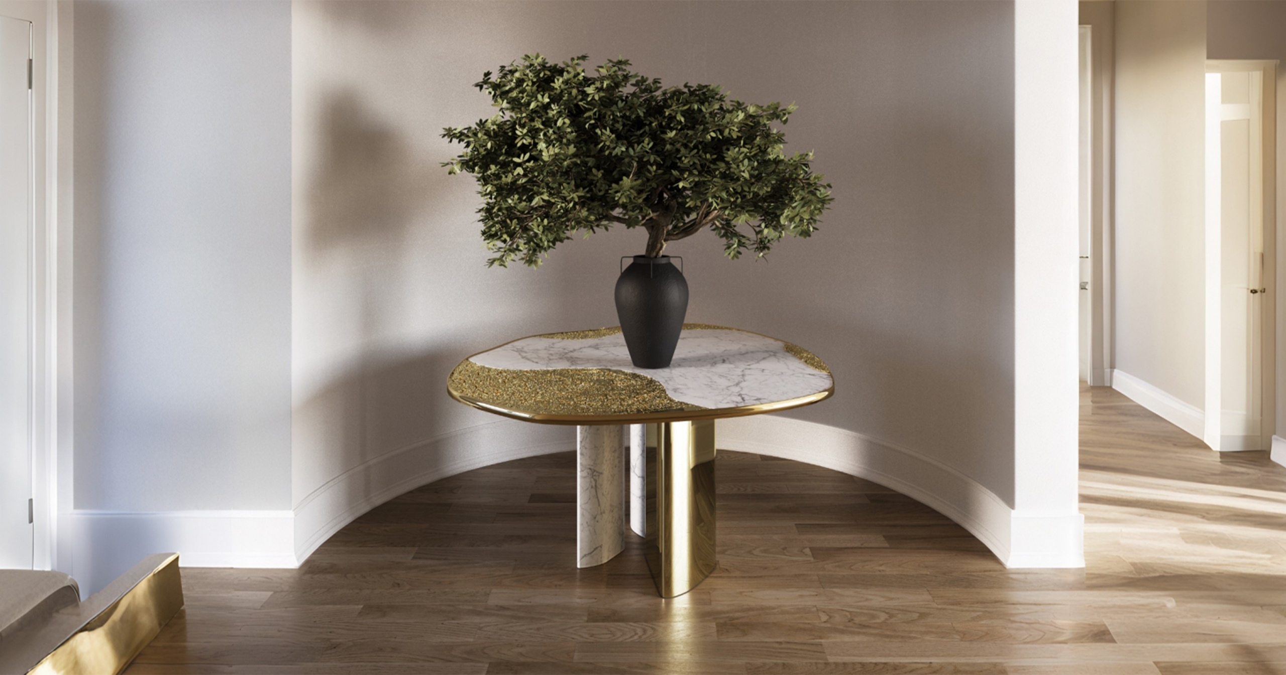 Bespoke Gold and Marble: The Ophelia Entryway by Boca do Lobo