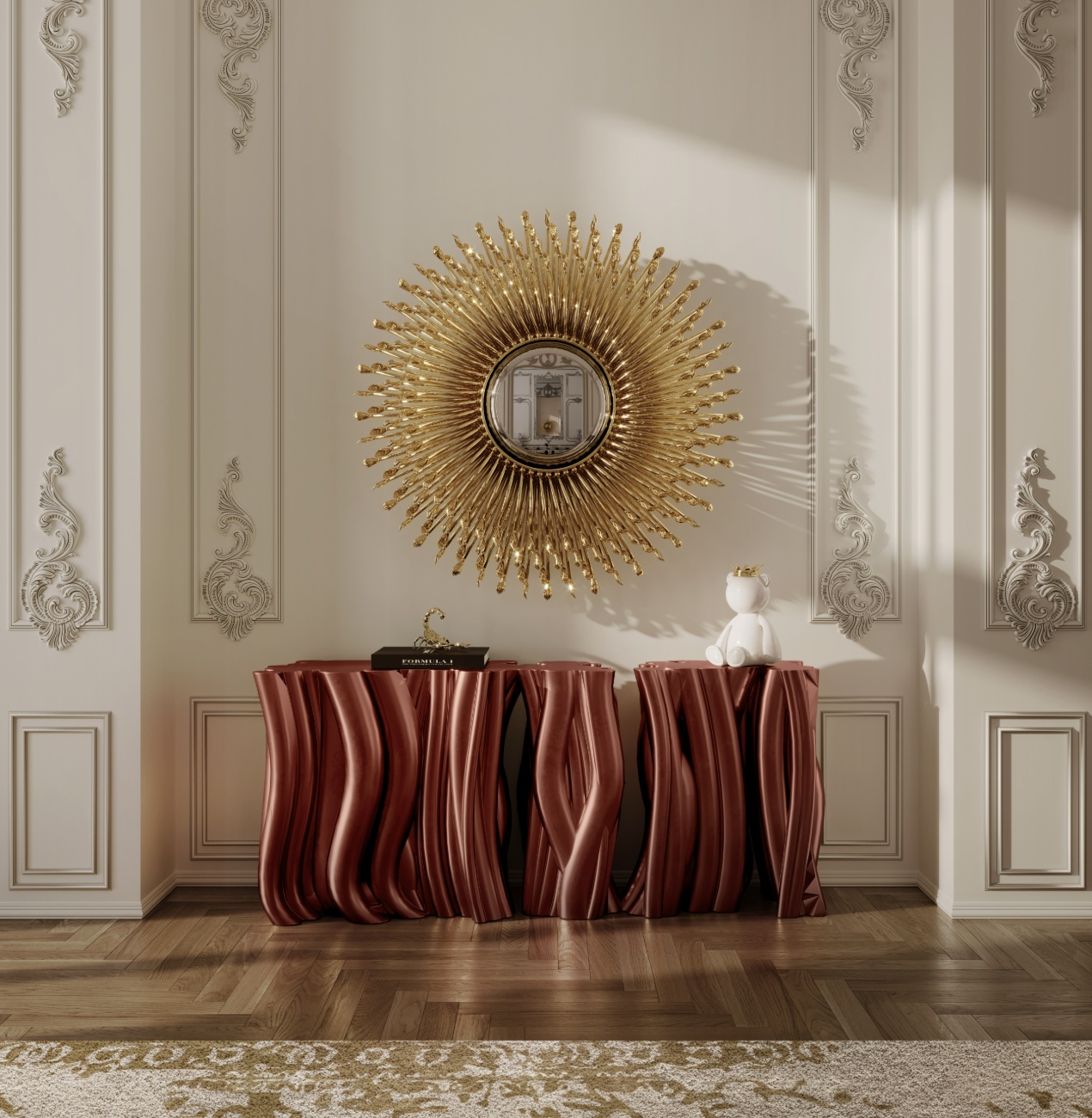 Bold Red Luxury Entryway Design