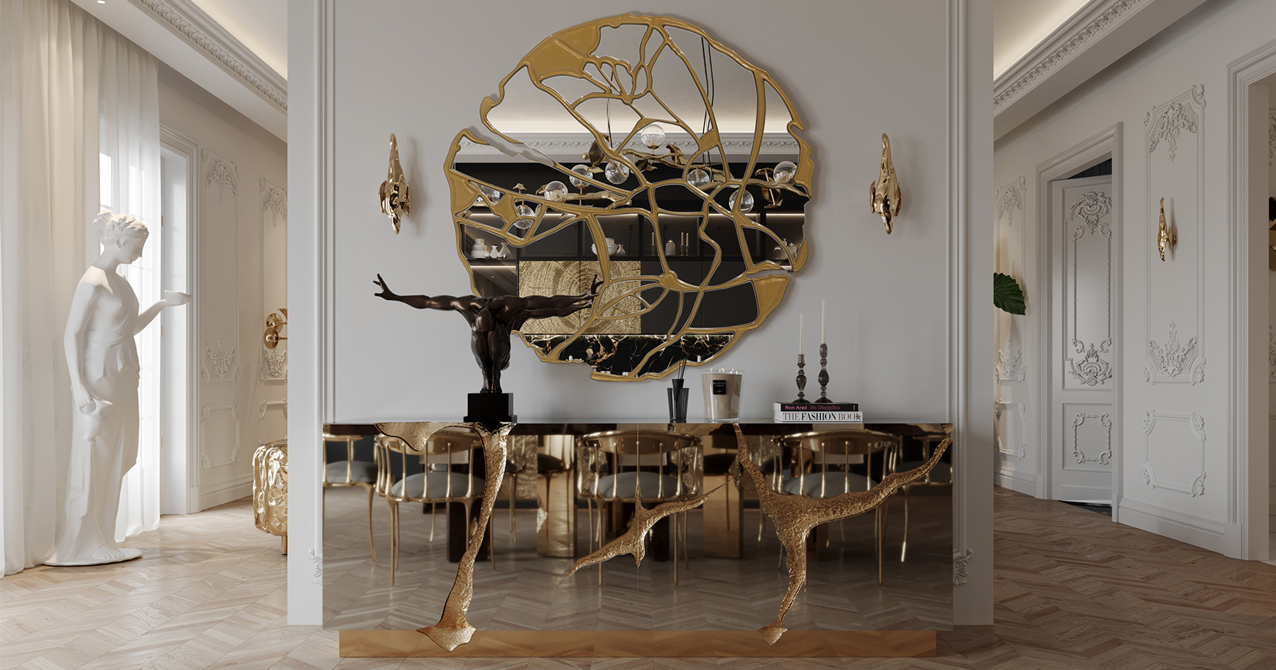 Gold Fissure Masterpiece Entryway by Boca do Lobo