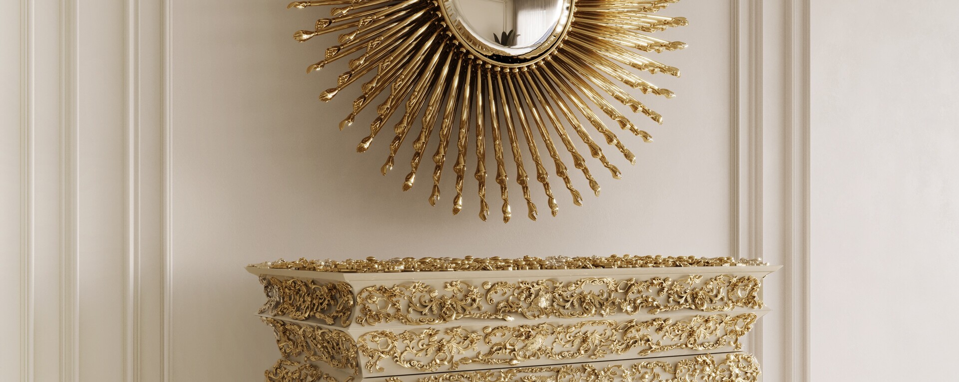 Golden Luxury Entryway Design