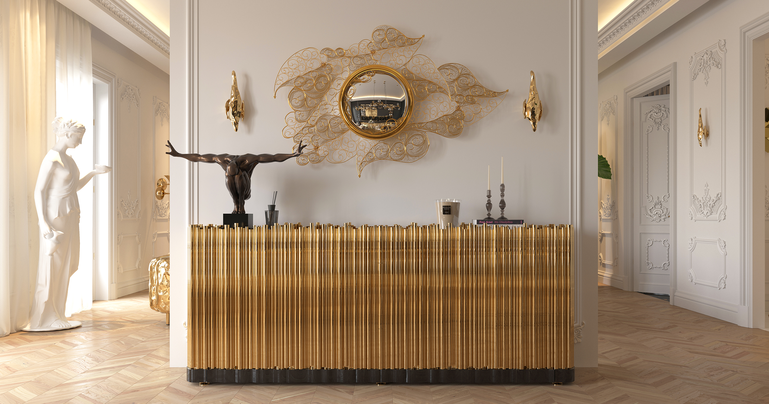 Golden Symphony: Virtuoso Entryway by Boca do Lobo