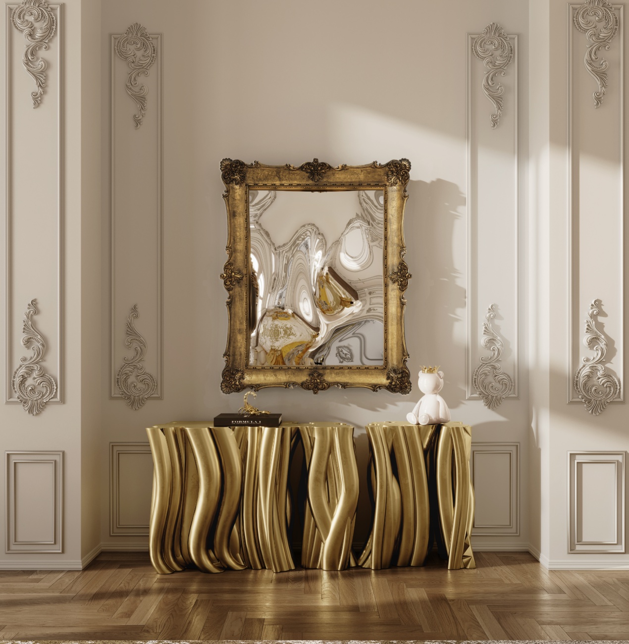 Luxury Entryway with Monochrome Console