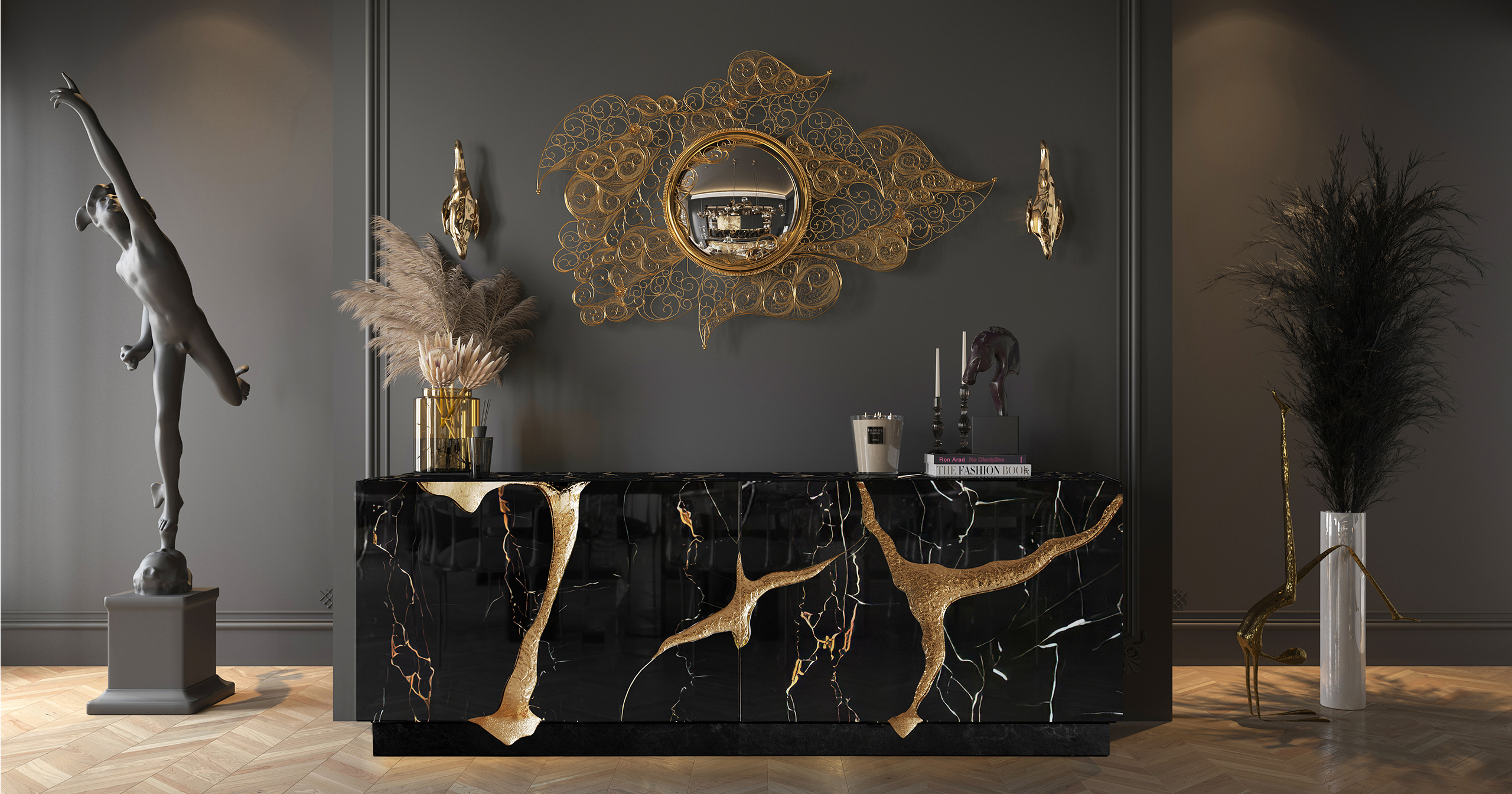 Midnight Marble and Molten Gold by Boca do Lobo