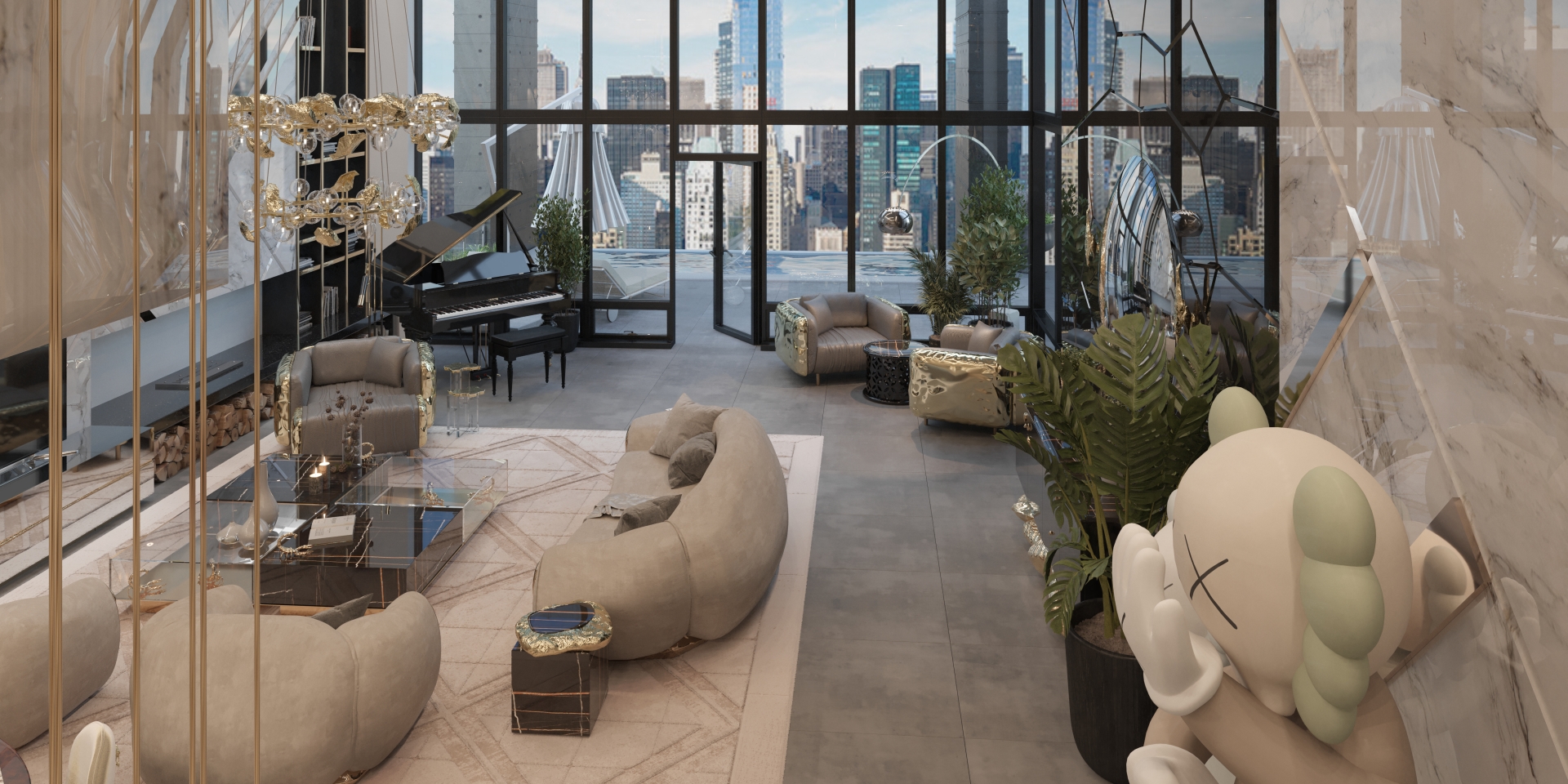New York Sophisticated Living Room by Boca do Lobo