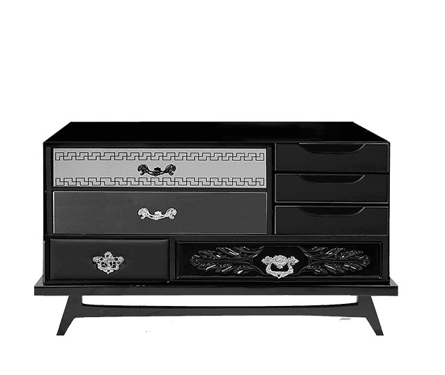 Contemporary mondrian black by Boca do Lobo