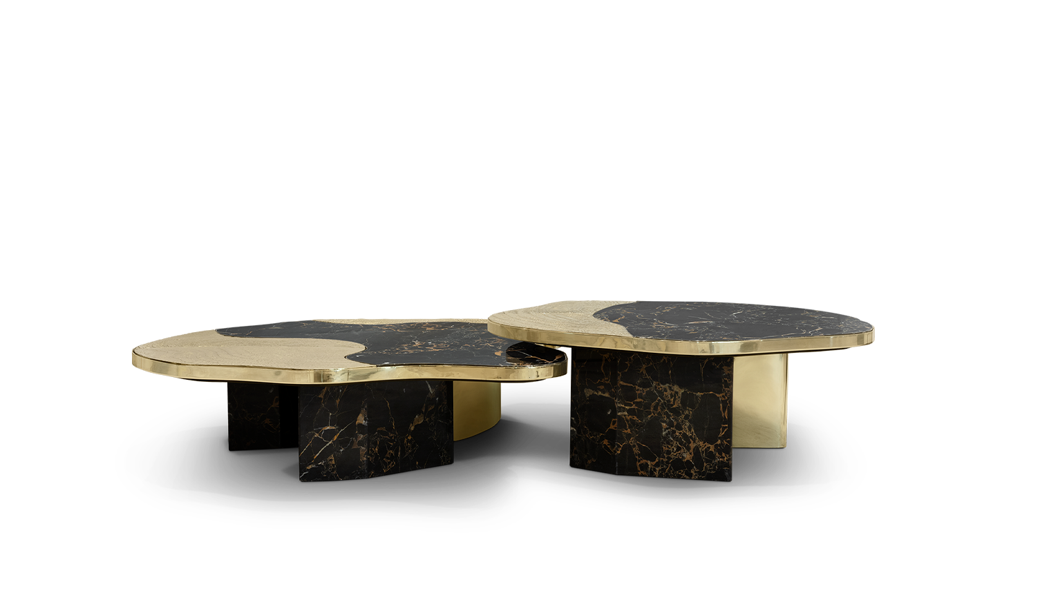 Ophelia Portoro Marble and Gold Center Table by Boca do Lobo