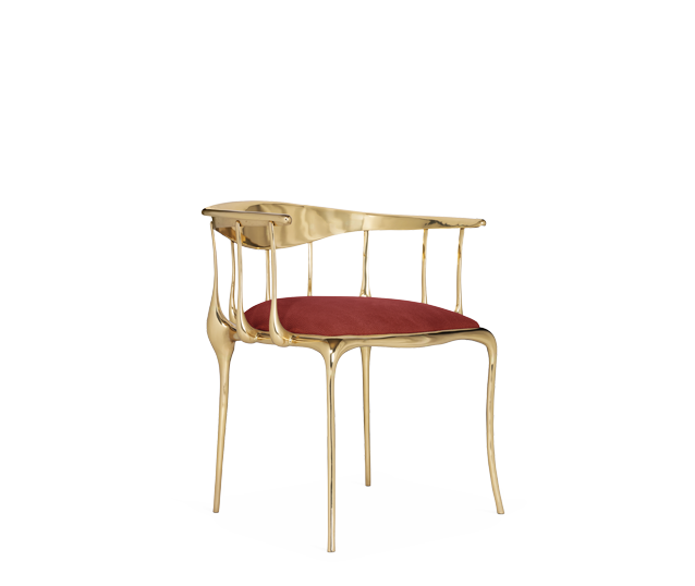Luxury N11 burgundy Dining Chair by Boca do Lobo