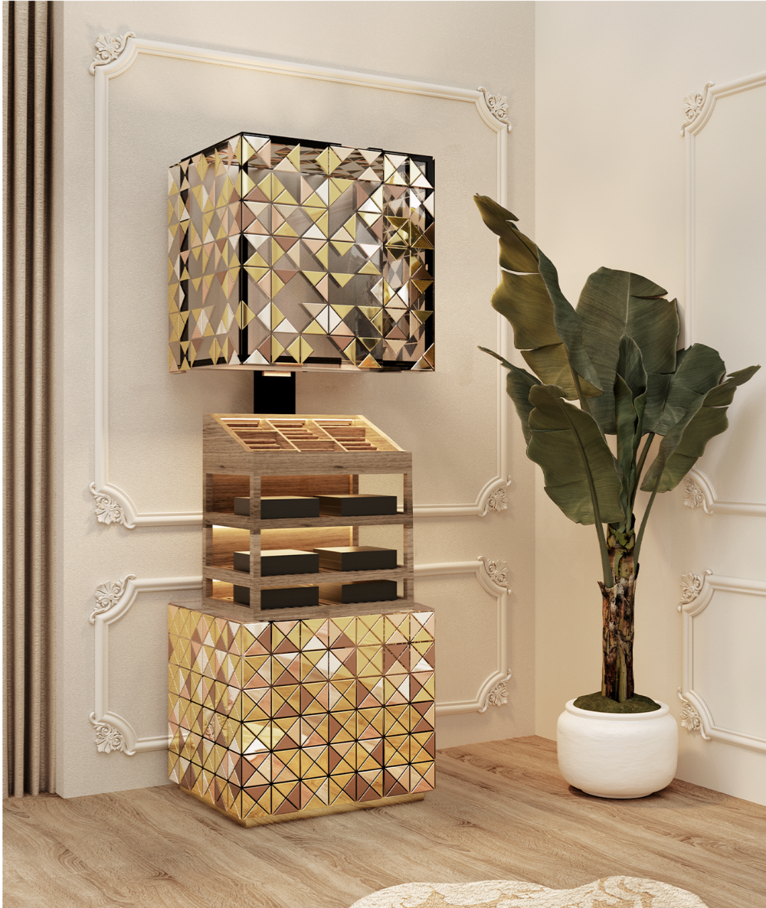 Contemporary Habano Cigar Humidor by Boca do Lobo