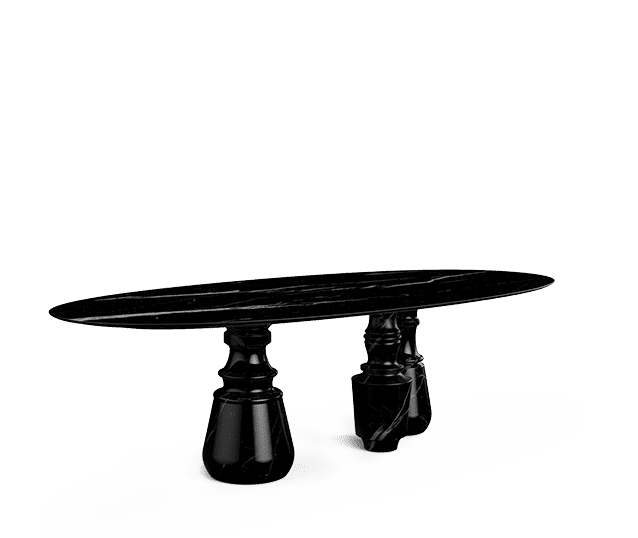 Pietra Oval XL nero marquina Dining Table Design by Boca do Lobo