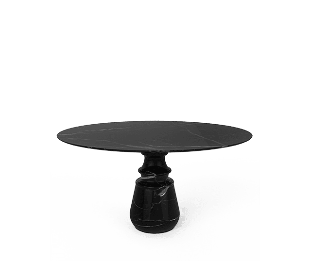 Pietra Round Nero Marquina Dining Table Design by Boca do Lobo