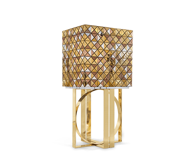 pixel anodized gold cabinet by Boca do Lobo