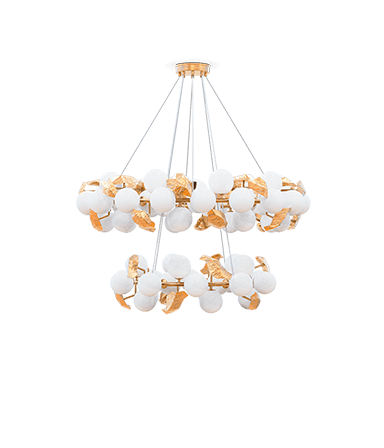 Hera Round II Suspension Lamp - Boca do Lobo Gold Chandelier