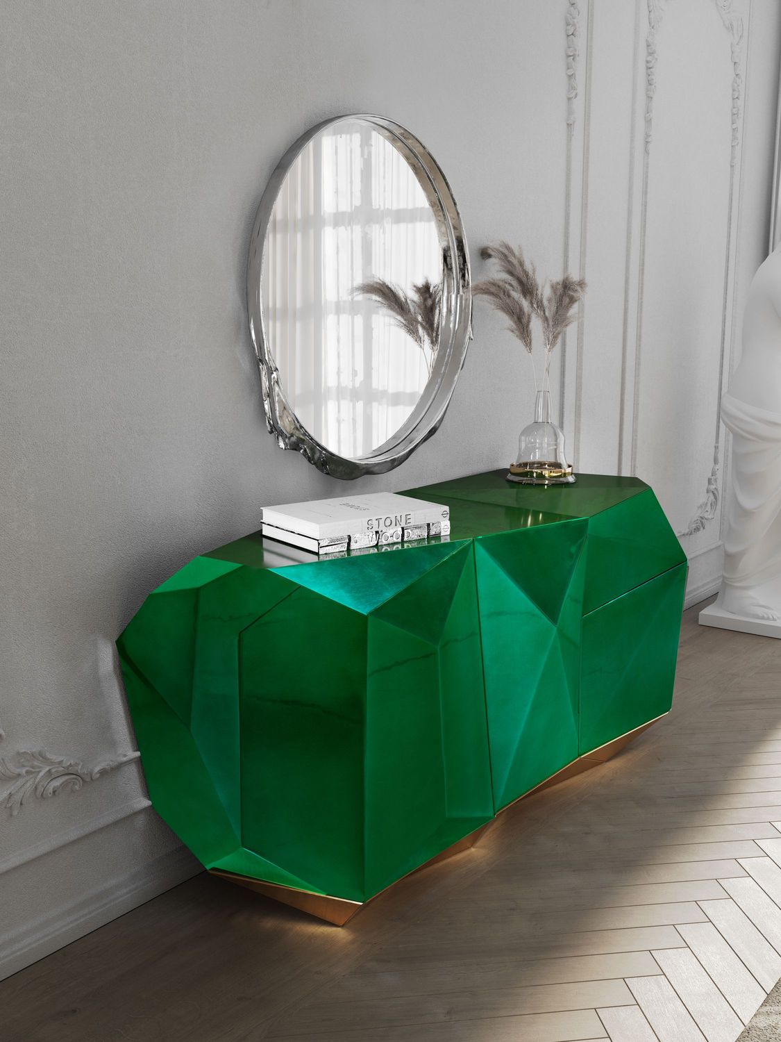 Diamond Emerald Luxury Sideboard
