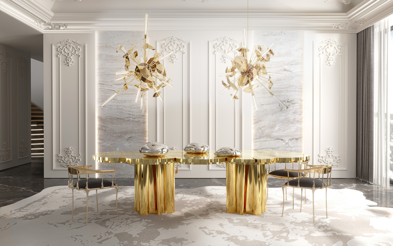 Fortuna Silver Luxury Dining Table