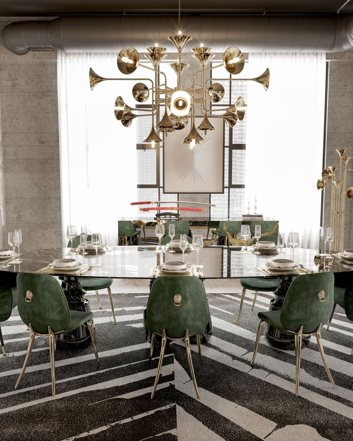 Pietra Oval XL Estremoz Contemporary Dining Table