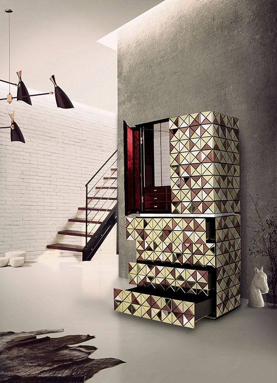 Pixel Walnut Luxury Cabinet