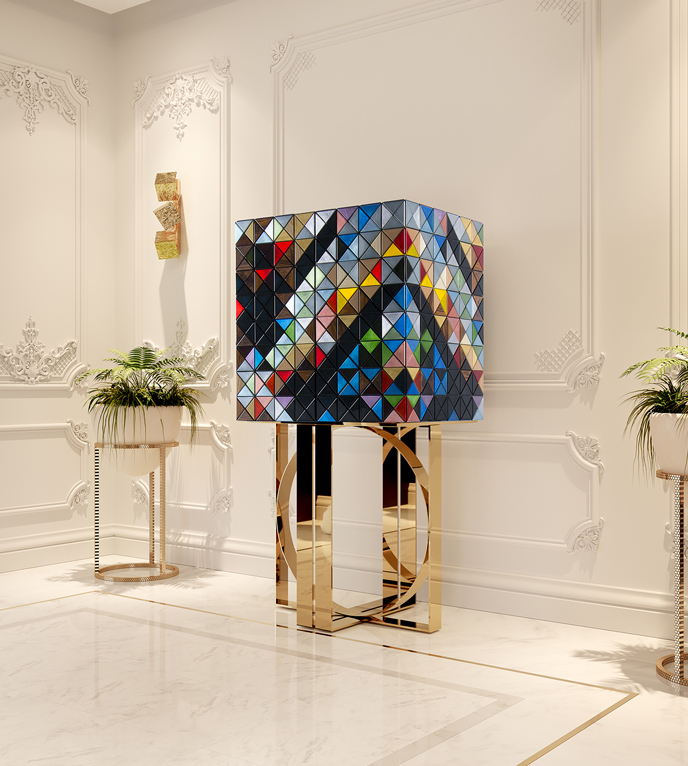Pixel Walnut Luxury Cabinet