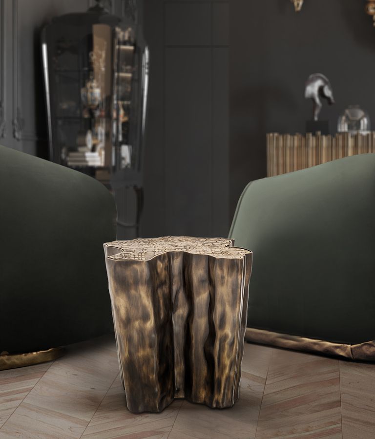 Eden Ceramic Dark Brown Modern Side Table