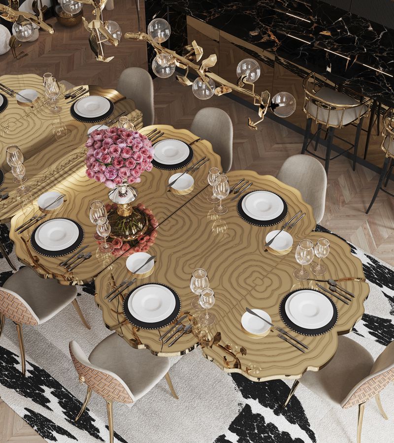 Fortuna Silver Luxury Dining Table