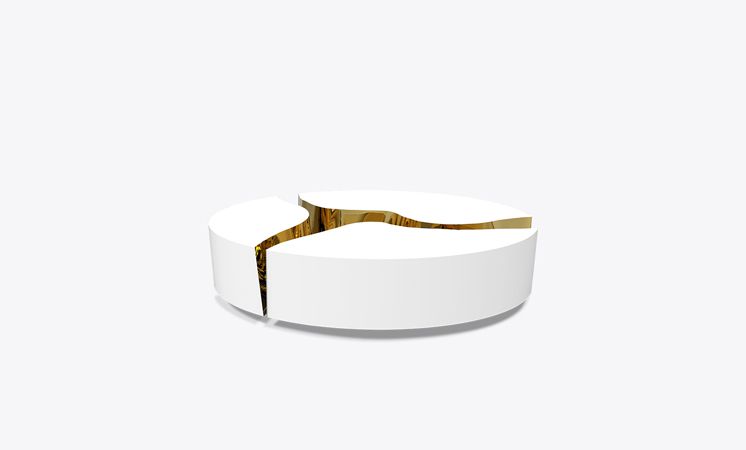 Lapiaz Oval White Contemporary Center Table