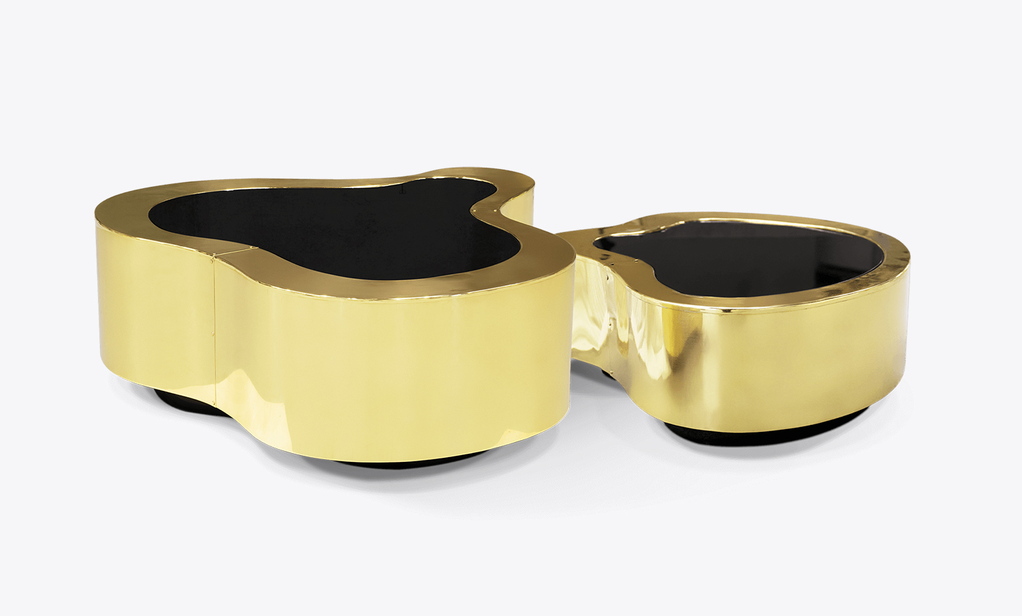 Wave Polished Brass Luxury Center Table