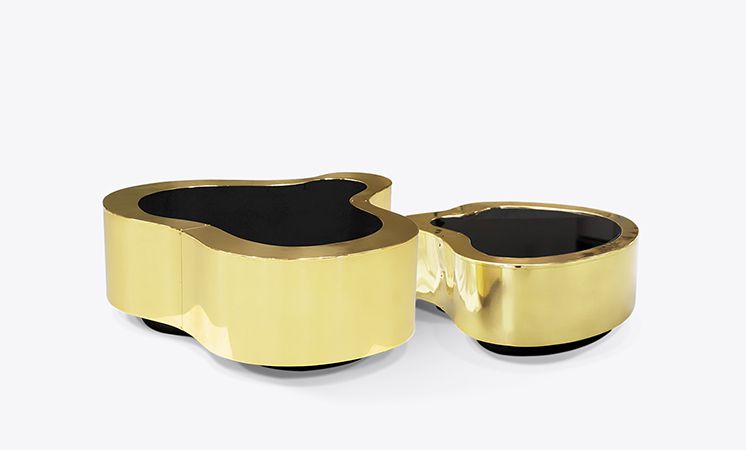 Wave Polished Brass Luxury Center Table