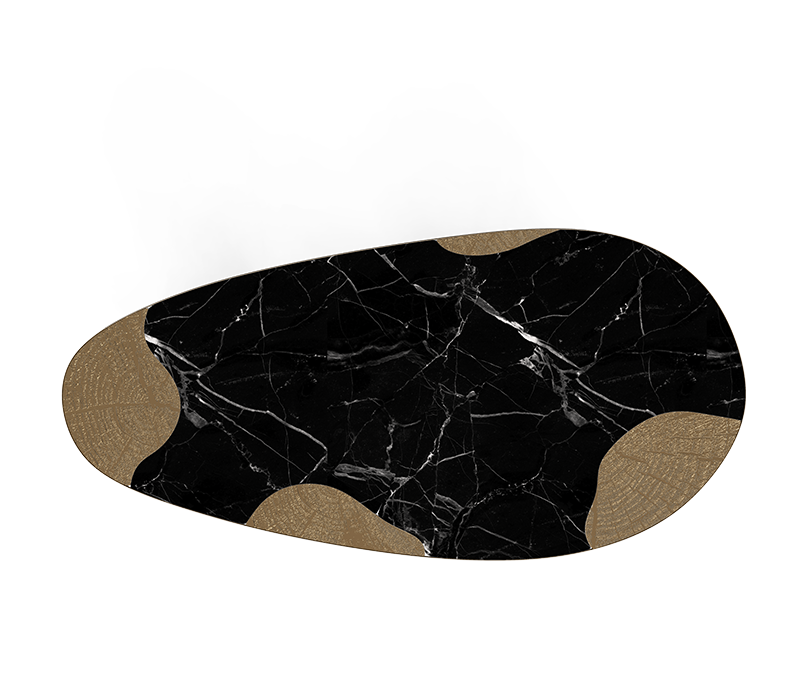 Ophelia Nero Marquina And Patina Dining Table mobile image 6