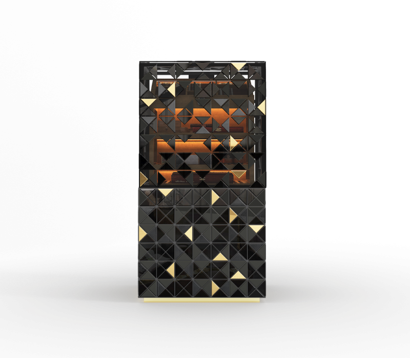 Habano Black Cigar Humidor Cabinet mobile image 1