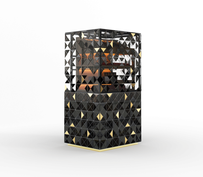 Habano Black Cigar Humidor Cabinet mobile image 2