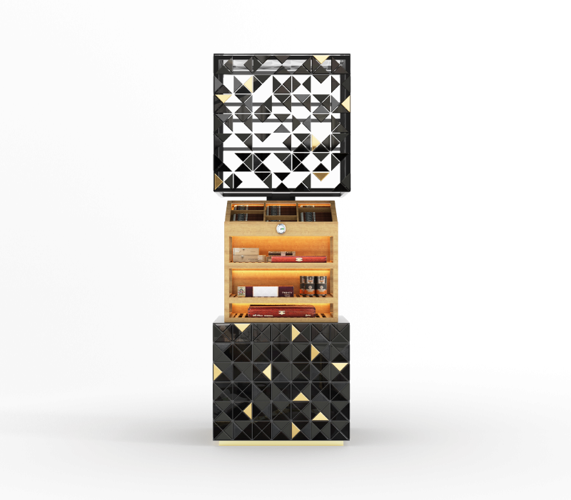 Habano Black Cigar Humidor Cabinet mobile image 3