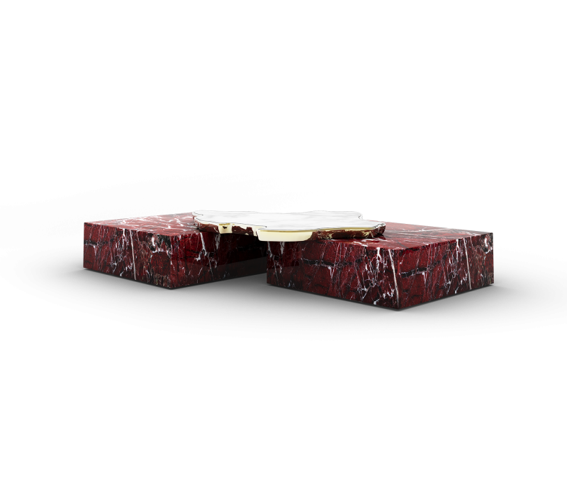 Navarra Rosso Levanto And Carrara Marble Center Table mobile image 1