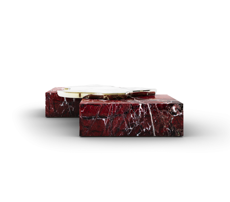 Navarra Rosso Levanto And Carrara Marble Center Table mobile image 3