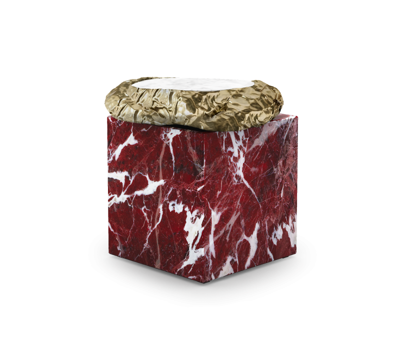 Stonehenge Rosso Levanto And Carrara Side Table mobile image 2