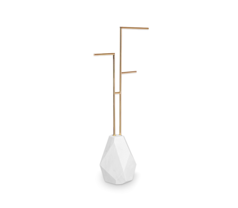 Diamond Carrara Marble Towel Rack mobile image 1