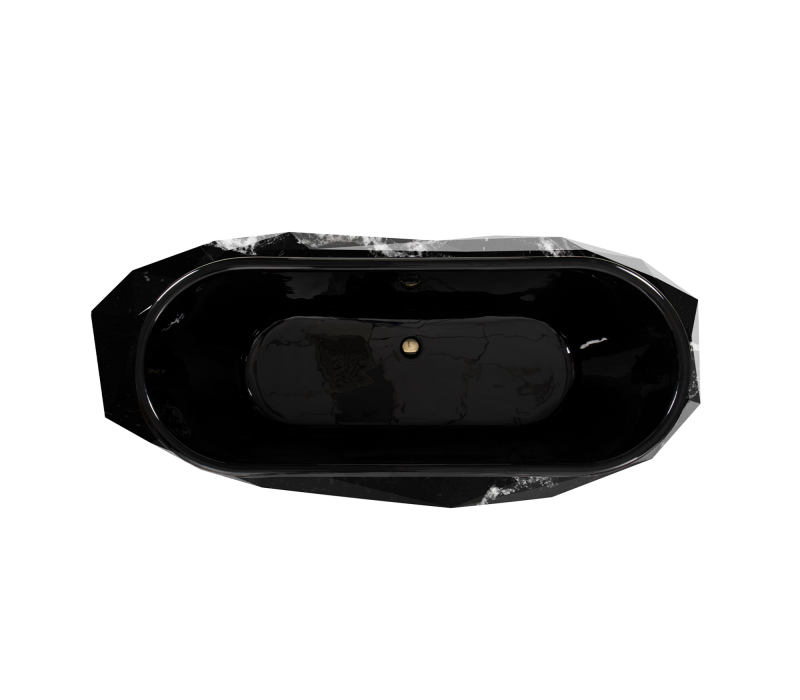Diamond Nero Marquina Faux-marble I Bathtub mobile image 3
