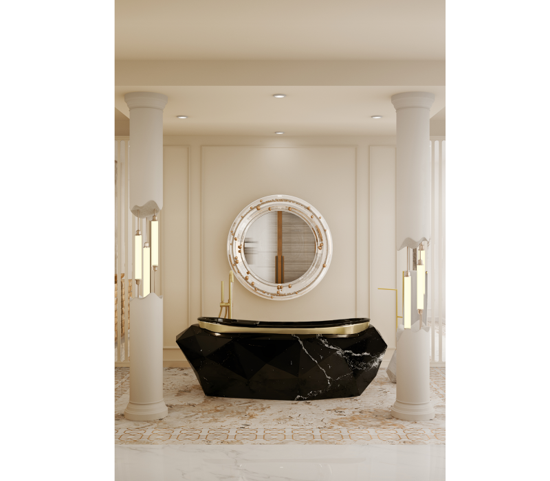 Diamond Nero Marquina Faux-marble I Bathtub mobile image 5
