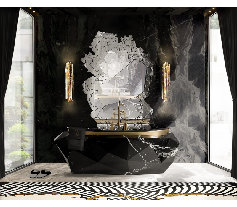 Diamond Nero Marquina Faux-marble I Bathtub mobile image 6