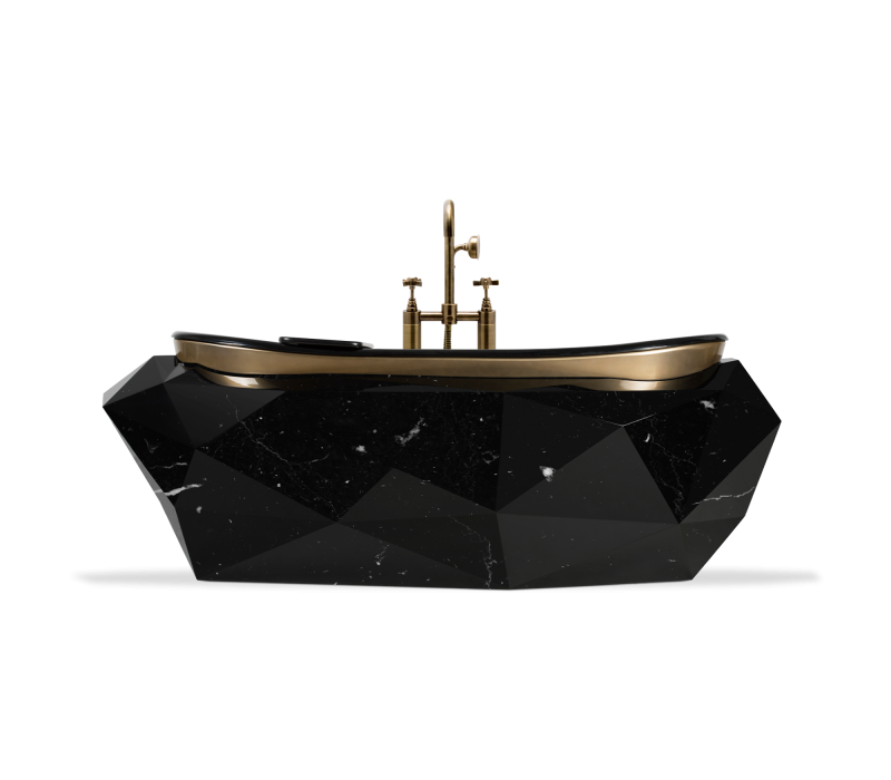Diamond Nero Marquina Faux-marble II Bathtub mobile image 2