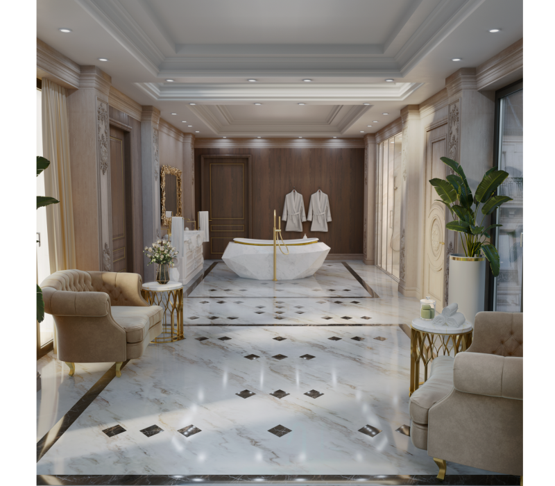 Diamond Carrara Faux-marble Bathtub mobile image 6