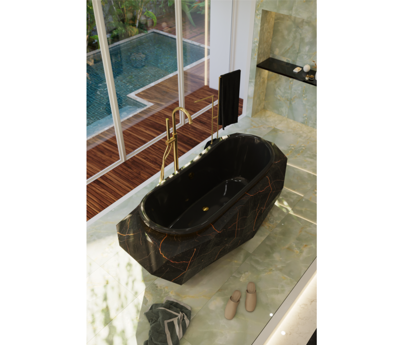 Diamond Sahara Noir Faux-marble Bathtub mobile image 7